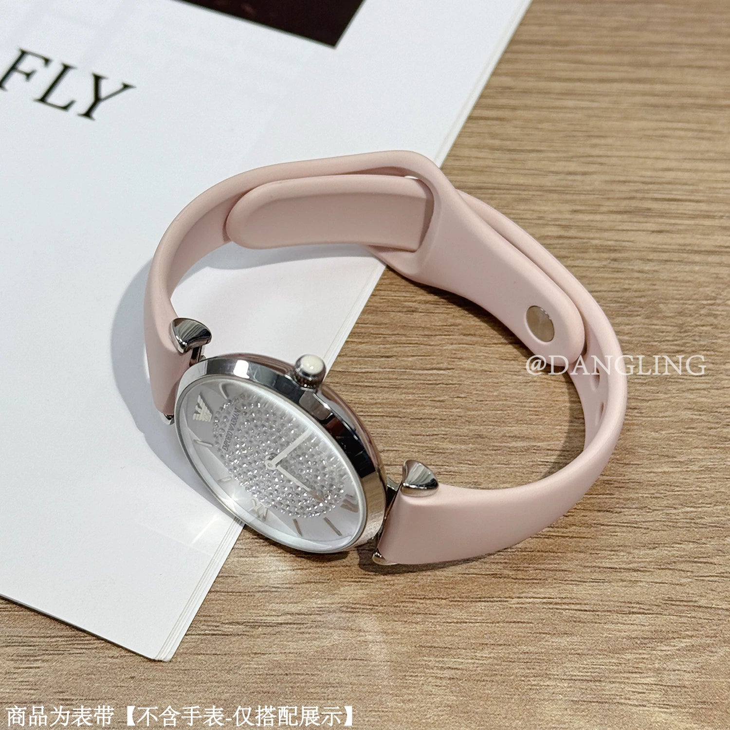 Princess Danling's Armani saat qayışı, qadın ulduzlu tərs silikon qolbaq AR11344 Ferris çarxı