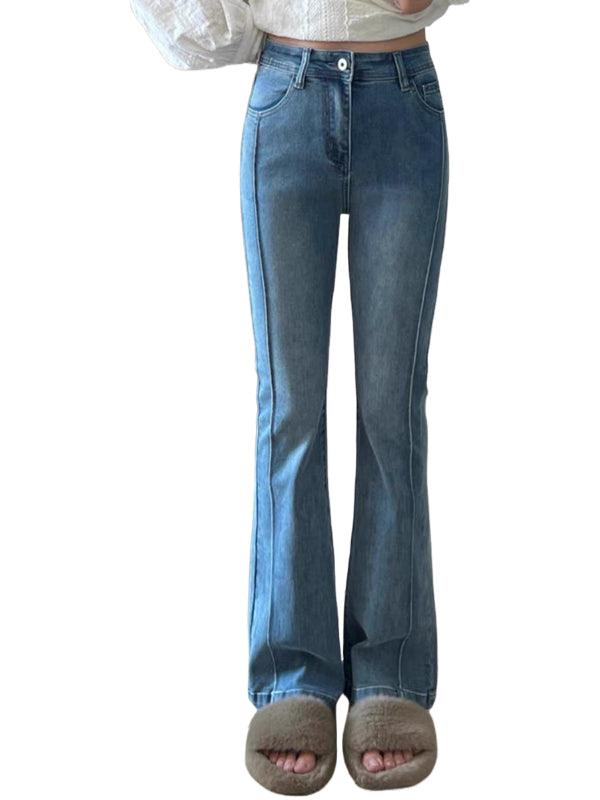 Qadınlar üçün böyük ölçülü Amerika retro şalvar, yay stili, yüksək belli, arıqladıcı, armud formalı, nal formalı şalvar.