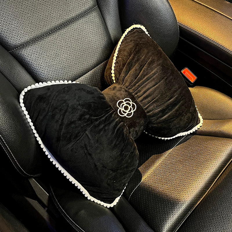 Linen car seat cushions, for all seasons, premium feel, new style, women's seat cover, star-shaped car seat cover and cushion set, five-piece.