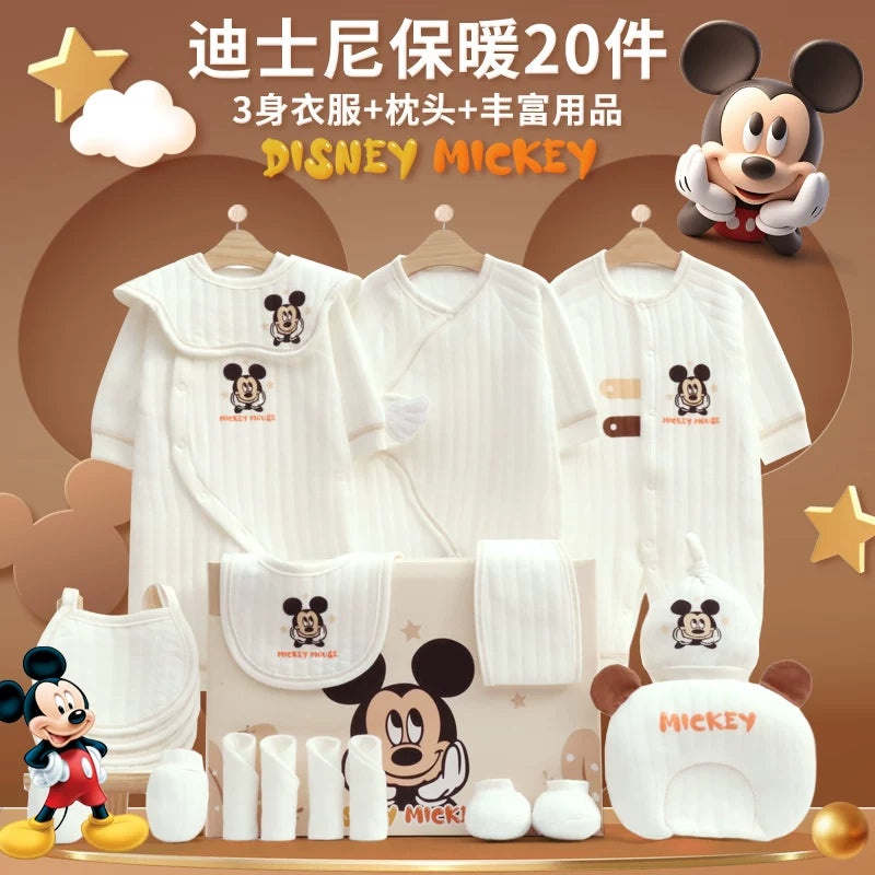 Disney təmiz pambıqdan hazırlanmış payız və qış üçün hədiyyə geyim dəsti, yeni doğulmuş körpələr, körpələr və bir aydan yuxarı körpələr üçün.