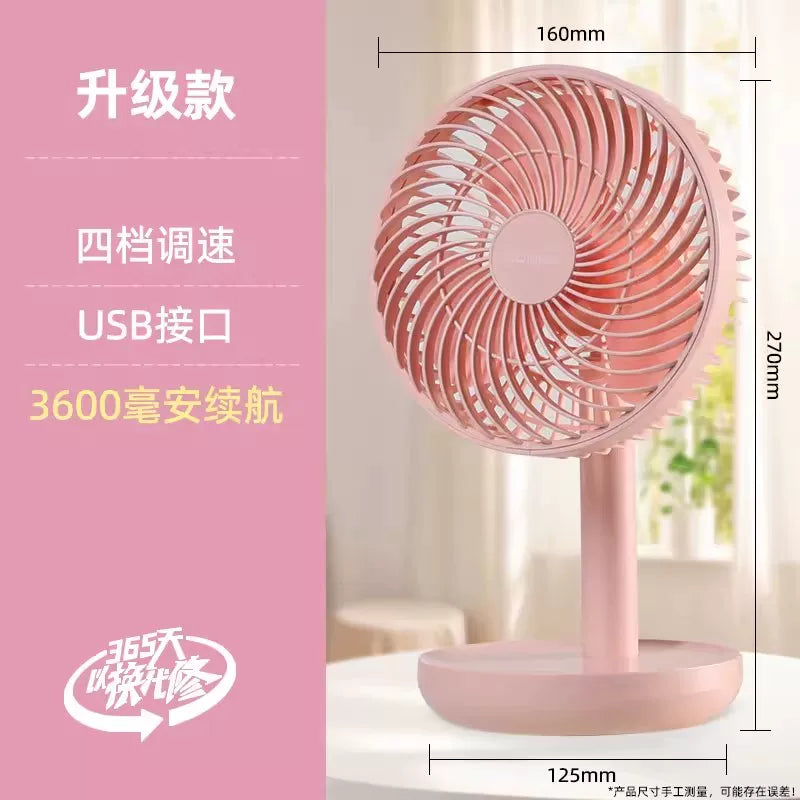 Konka kiçik fan masa üstü elektrikli fan USB şarj portativ kiçik yüksək külək tələbə yataqxanası masa üstü ev