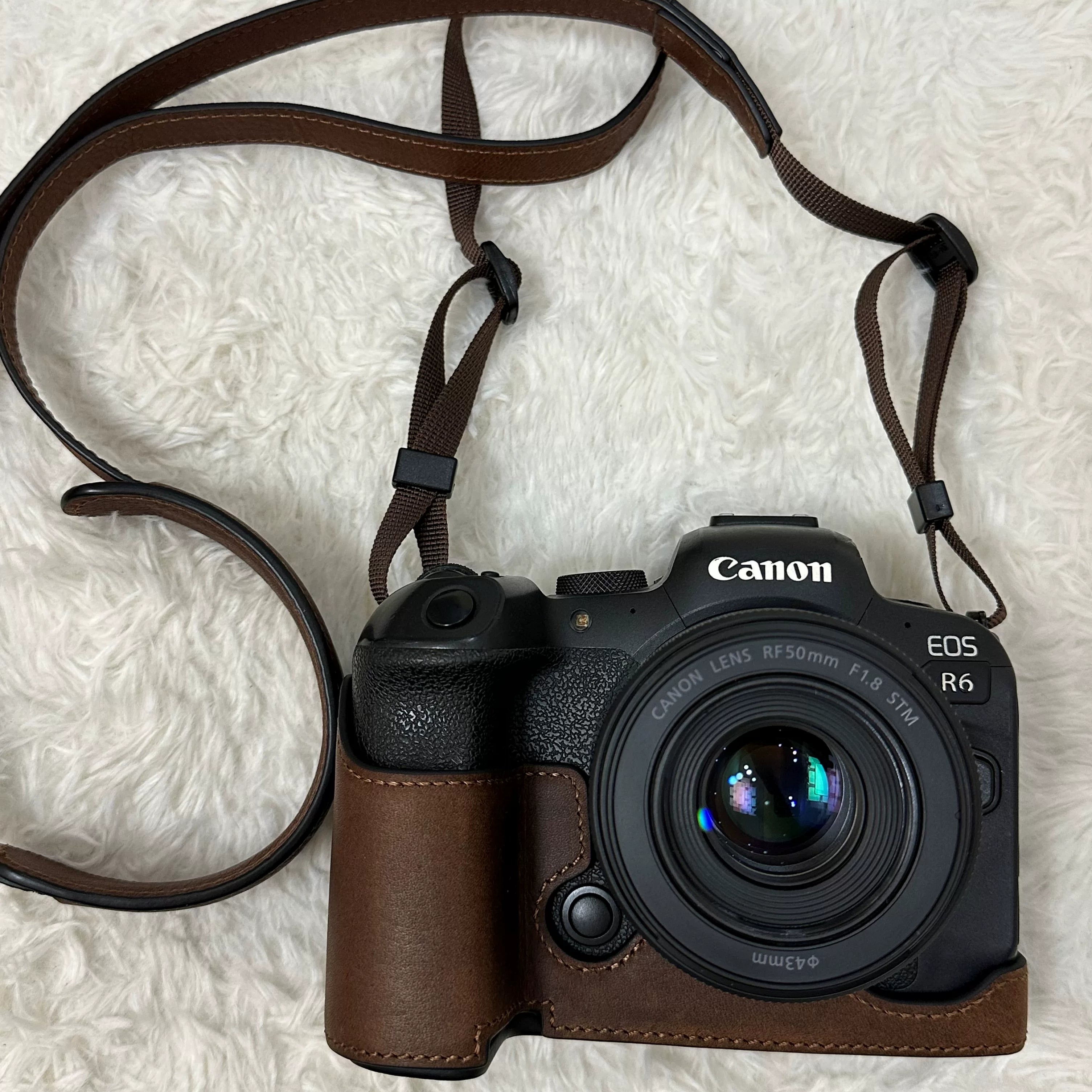 Canon R62 orijinal dəri qoruyucu çanta R8/RP dəri qutu R5/R6/R52/R7/R10/R50 kamera çantası aksesuarları çiyin qayışı