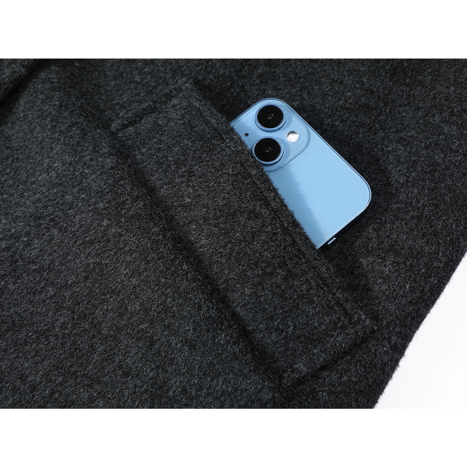 Qadınlar üçün Chorissa yun palto, payız və qış, Koreya üslubunda, Hepburn üslubunda, orta uzunluqda, yüksək keyfiyyətli, tünd boz yun palto.