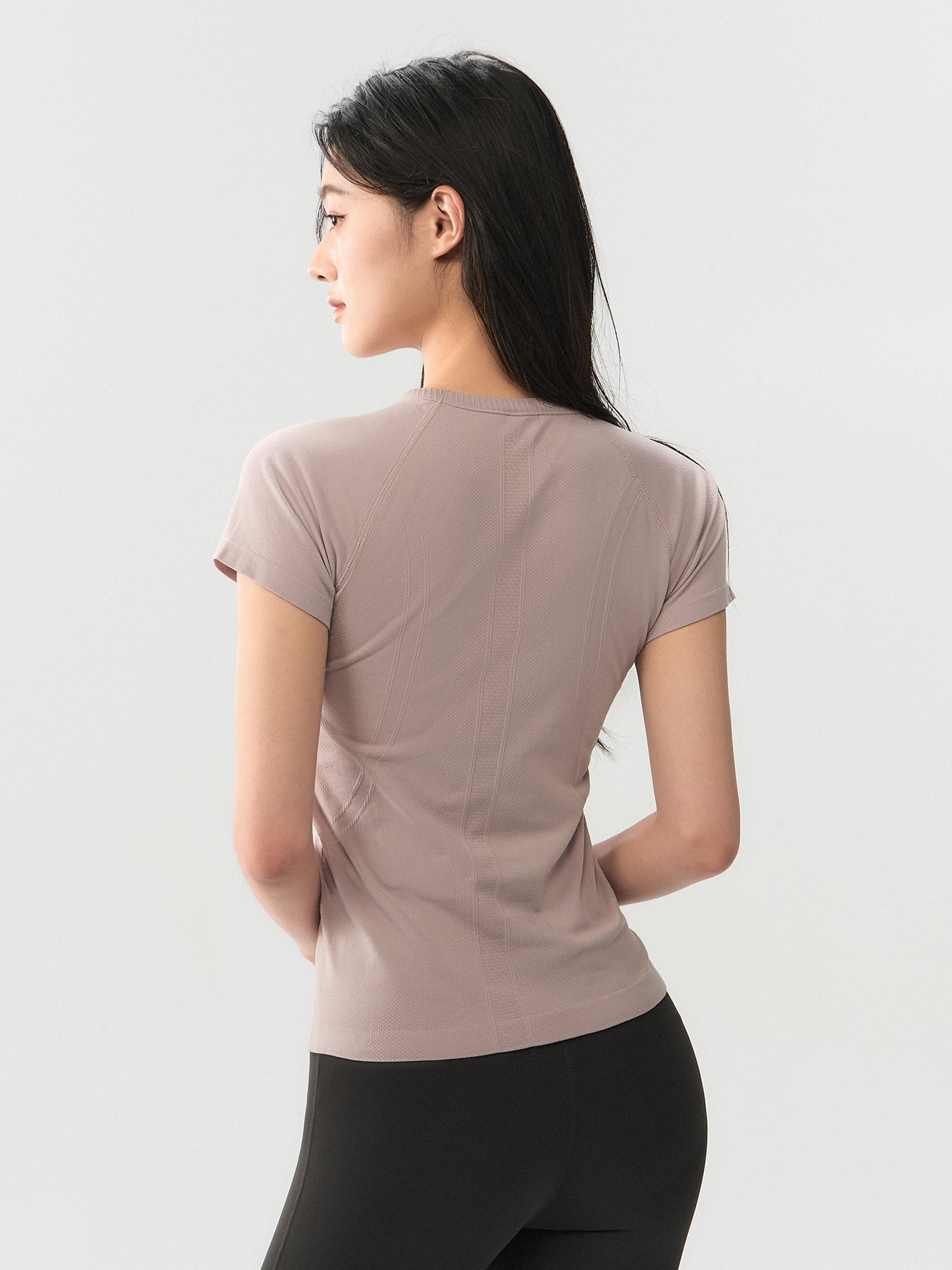 Yuanqi Qız Yoqa Geyimi Qadın Tez Quruyan İdman Üstü Dar Arıqlama Qısaqol T-shirt Pilates Təlim Fitnes Geyimi