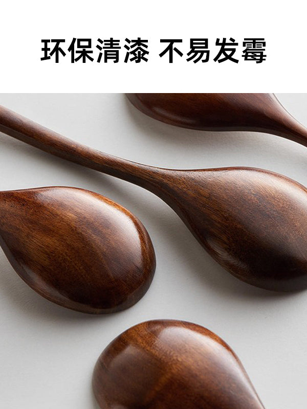 Jiang Yan'ın eyni üslublu nanmu qaşığı məişət böyük şorba qaşığı uzun saplı düyü qaşığı sıyıq qaşığı Yapon üslublu taxta uzun saplı yemək əriştə qaşığı