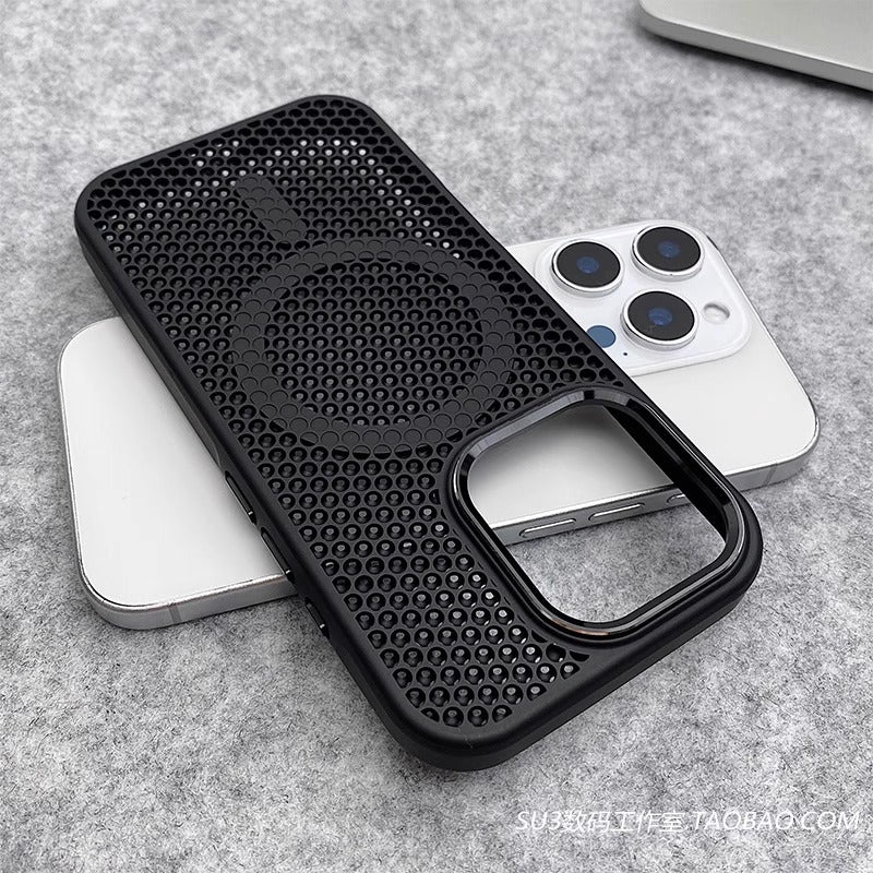 Maqnit Doldurma Soyuducu Pətək Nəfəs Alır iPhone15 Apple 16pro mobil telefon qutusu max pik qaya ağ plus qaya boz 14 düşməyə qarşı 13 metal çərçivə 2 qabaqcıl sadə Magsafe