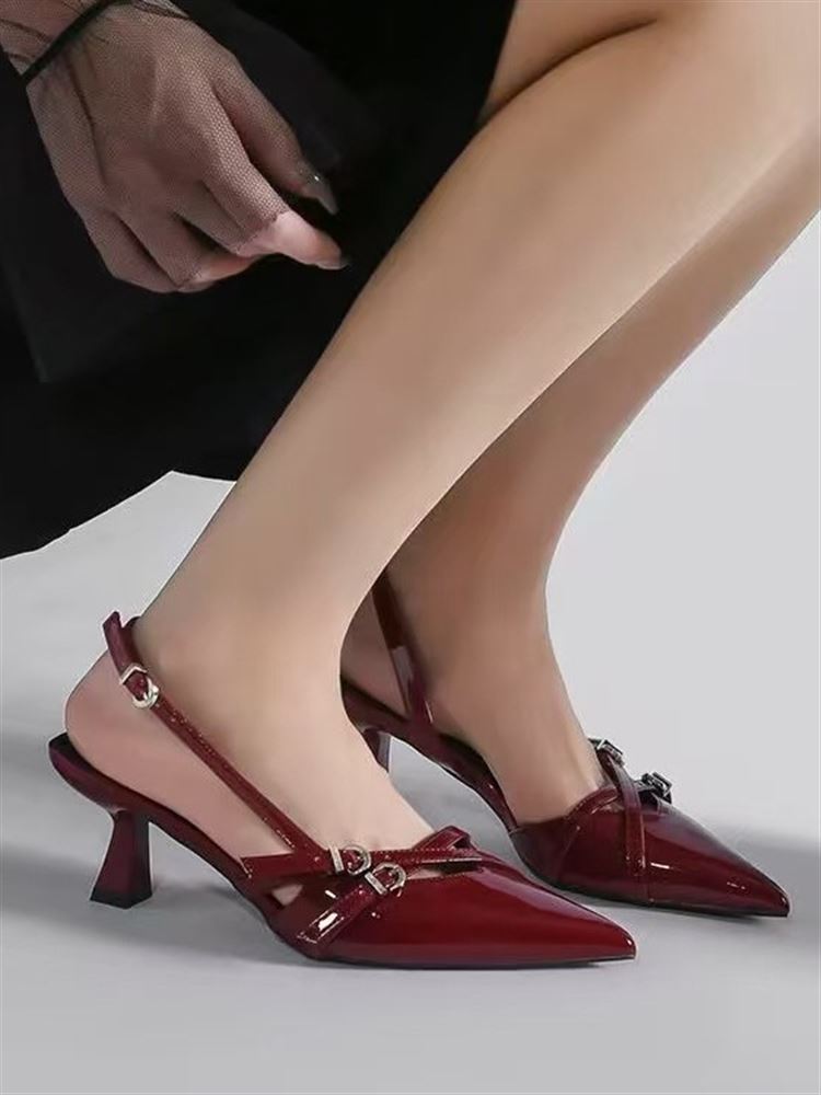 Hündürdaban qadın ayaqqabısı, nazik dabanlı sandal - 2