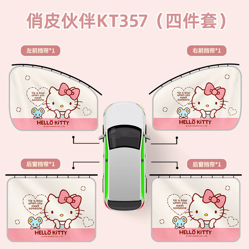 Kitty car window sunshade, car sunshade, rail type baby and toddler privacy curtain, new style for women.