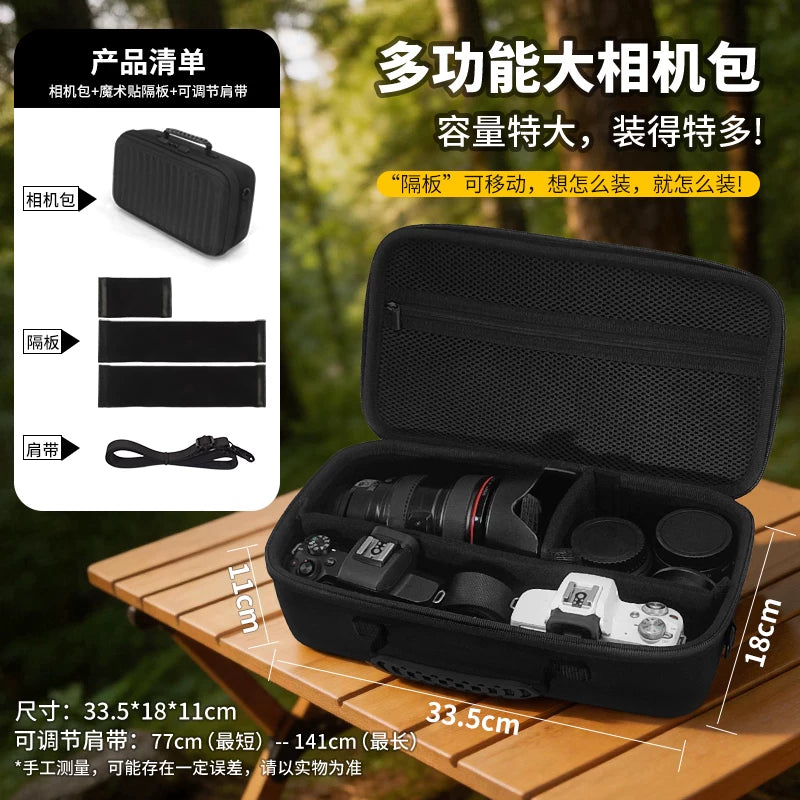 Canon, Nikon üçün uyğun SLR kamera çantası, güzgüsüz kamera çantası, Fujifilm Panasonic saxlama çantası, suya davamlı çoxfunksiyalı çiyin kamerası bel çantası