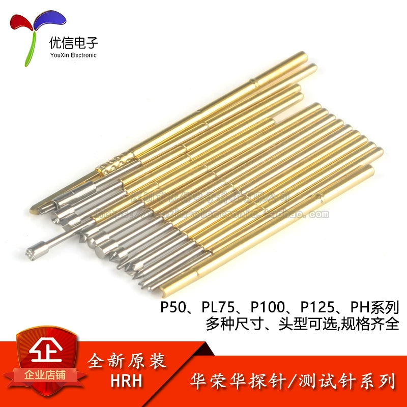 Sınaq zondunun geri çəkilə bilən yaylı yüksük Huaronghua PCB yanan çip pin qolu P50/75/100/125