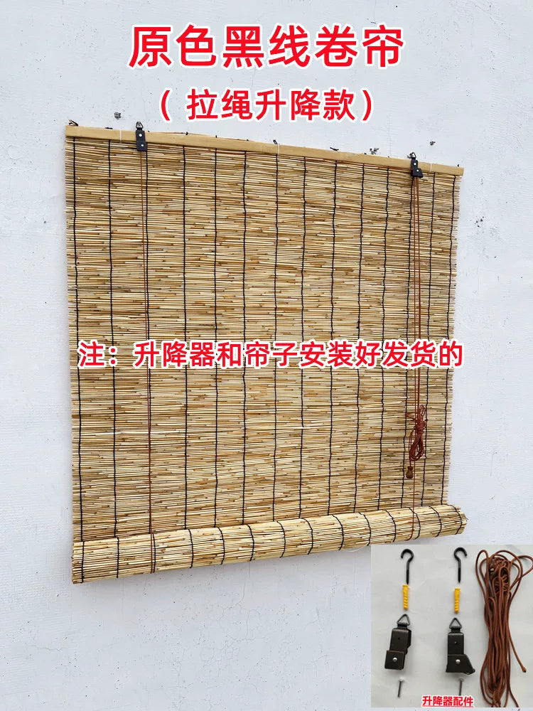 Qamış pərdələr, bambuk pərdələr, yuvarlanan pərdələr, qapı pərdələri, arakəsmə pərdələri, balkon dekorasiyası, günəş kölgələri, retro Zen Yapon üslublu saman pərdələr