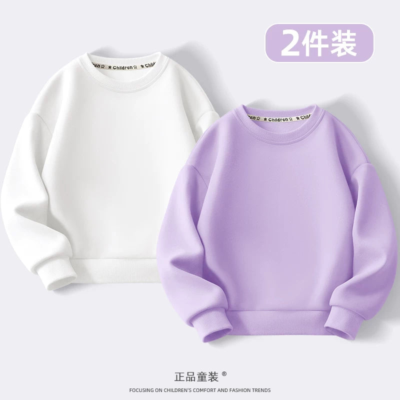 Kuromi Qızlar üçün Sweatshirt Payız/Qış 2024 Yeni Model Dəbli, Yun Astarlı Kürək Yaxalı Top Qızlar və Böyük Uşaqlar üçün