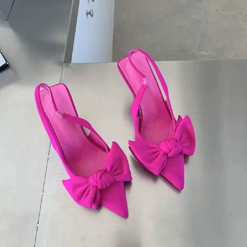 Moda Qadın Ayaqqabıları Stiletto Uclu Qadın Pompası Yay - 2