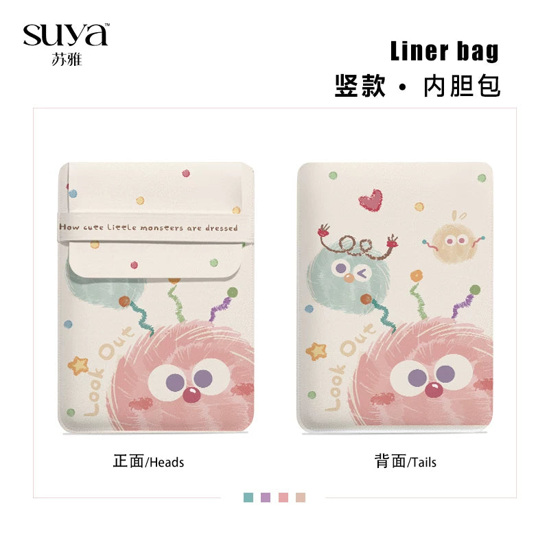 SUYA Suya sevimli furball noutbuk çantası Huawei matebook 14 düymlük Apple macbookneo/air13 Xiaoxin qoruyucu örtük qızlar planşet ipad saxlama çantası üçün uyğundur