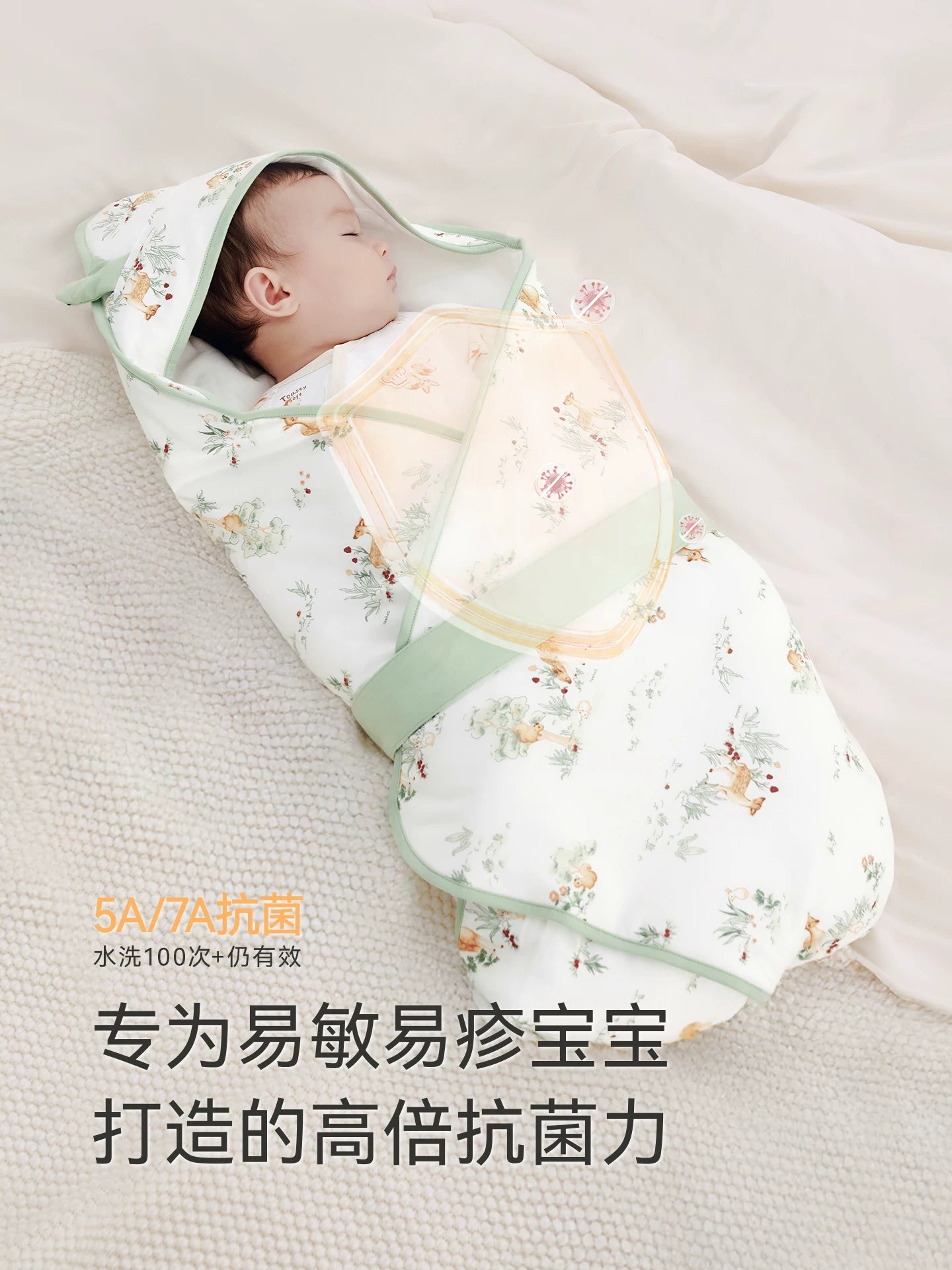 Ying's Körpə Bürünməsi Yorğanı Payız/Qış Üslubunda 5A Antibakterial Yenidoğulmuş Körpə Qış Bürünməsi Yorğanı Qalınlaşdırılmış Temperatur Sabiti Qorxuya Qarşı Bürünmə