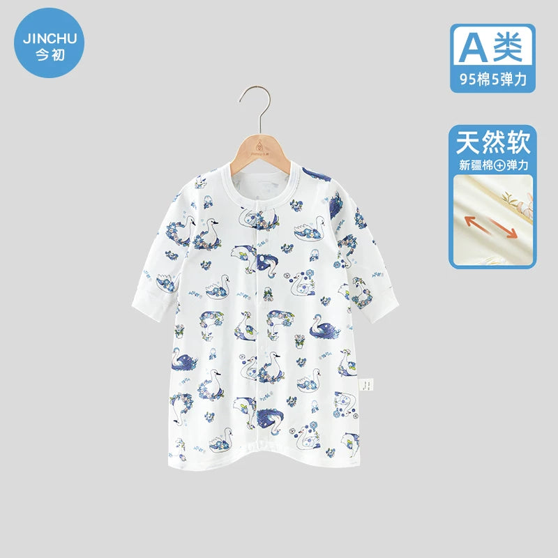 Körpə pijamaları, yaz və payız üslubunda, təmiz pambıqdan, qalınlaşdırılmış, zərbəyə davamlı körpə gecə geyimi, oğlan və qızlar üçün uzunqol bodi.