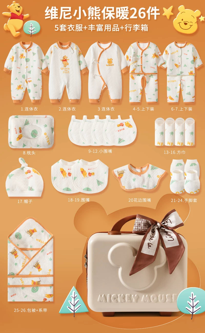 Disney Yenidoğulmuş Körpə Geyimləri Hədiyyə Dəsti - Yenidoğulmuşlar, Bir Aylıq Bayram və Yüksək Səviyyəli Hədiyyə üçün İdealdır