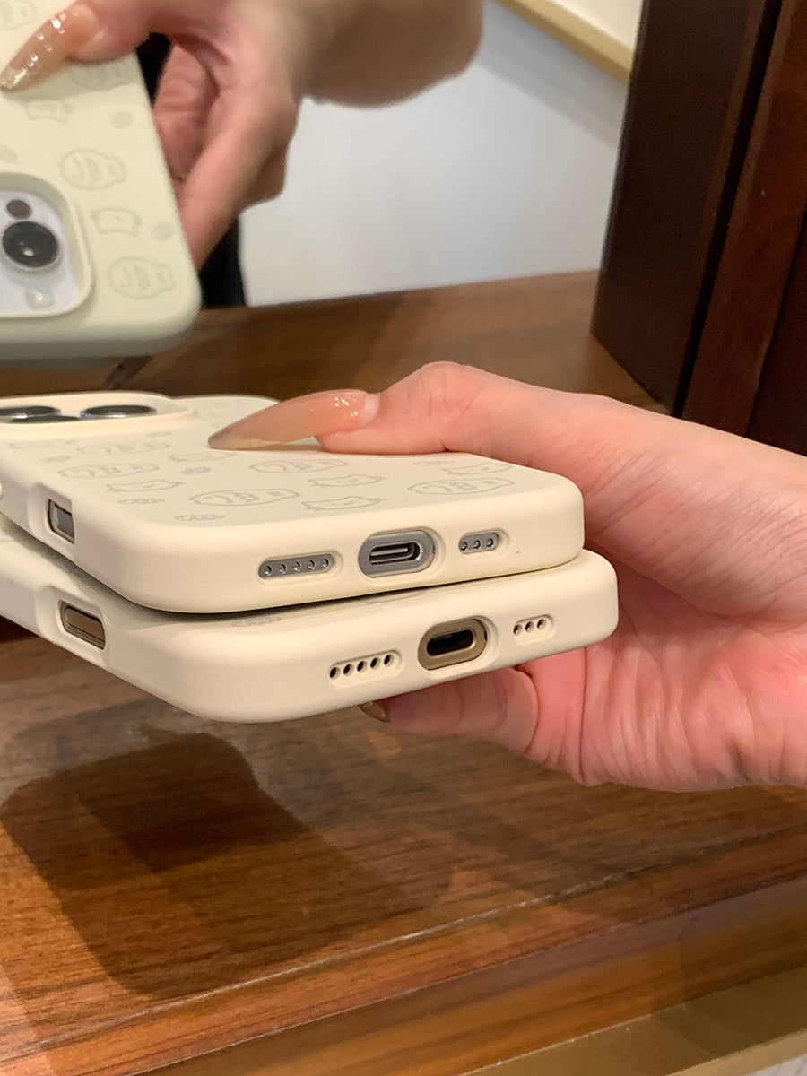 Rezin meyvə ins sadə xətlər kiçik balıq pişik maye silikon iPhone17promax mobil telefon üçün uyğun Apple 16pro Nuojiji 15 düşməyə qarşı 14 hər şey daxil kamera açarı sərt qabıq Hava