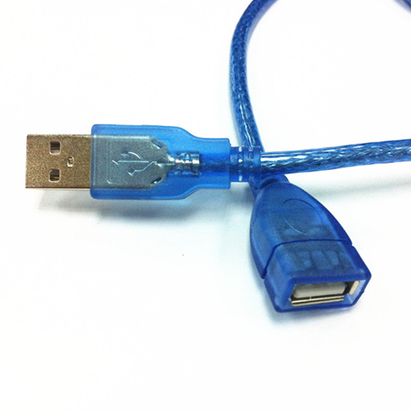 Şəffaf mavi 2.0 USB uzatma məlumat kabeli kişidən qadına USB uzatma kabeli 1.5/3/5/10 metr