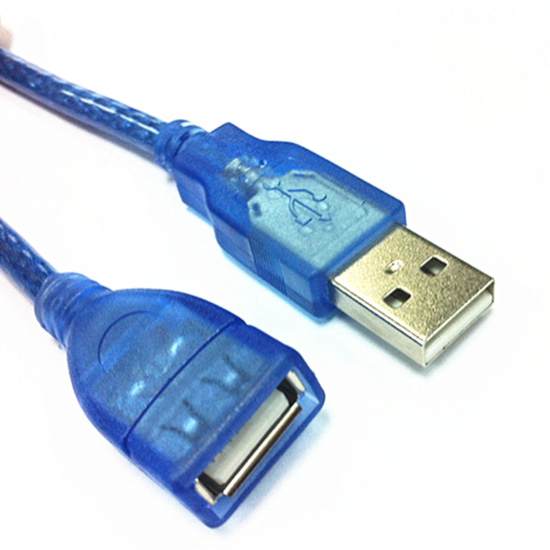 Şəffaf mavi 2.0 USB uzatma məlumat kabeli kişidən qadına USB uzatma kabeli 1.5/3/5/10 metr