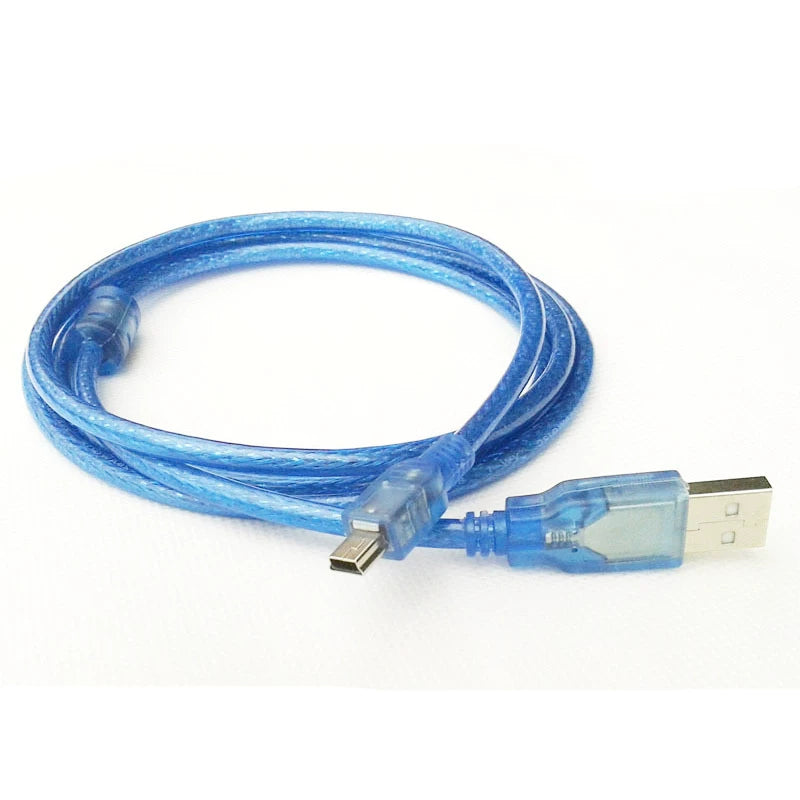 USB-dən Mini 5P pilləli şarj məlumat kabeli Kompüter MP3 MP4 universal 5 pinli T tipli interfeys kabeli