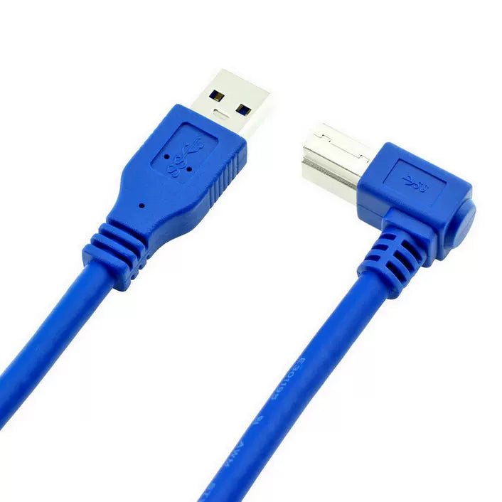 Qızıl örtüklü dirsəkli yüksək sürətli USB 3.0 printer kabeli A-dan B-yə qədər 90 dərəcə sabit disk qutusu məlumat kabeli 1 2 3 metr pulsuz çatdırılma