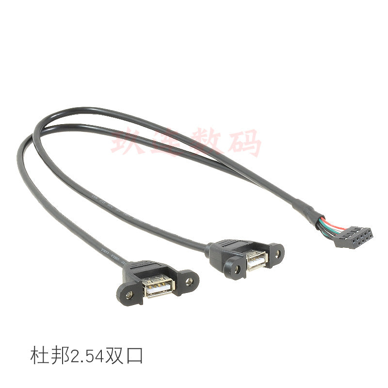 Ana plata 9-pin-USB2.0-a iki portlu vida deşikli anakart 9-pin-USB2.0 adapter kabeli mx1.25/ph2.0/xh2.54/Dupont 2.54 terminal kabel qoşulma kabeli