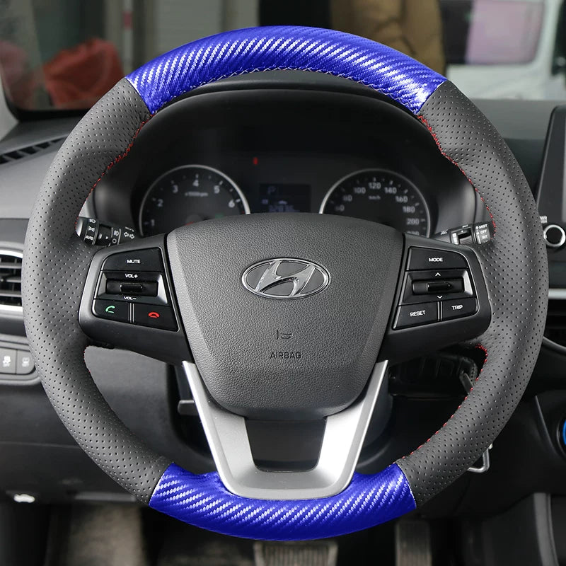 Hyundai Elantra, Hyundai Mistra, Hyundai Yuedong, Tucson və Langdong ix35 üçün qış versiyası üçün əl ilə tikilmiş orijinal dəri sükan örtüyü.