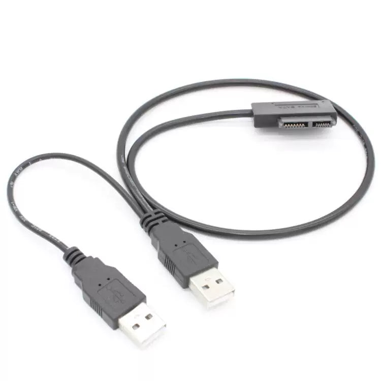 Noutbuk optik sürücüsü SATA-dan USB asan sürücü kabeli xarici optik sürücü qutusu adapter kabeli USB xarici 7+6 çevirmə kabeli