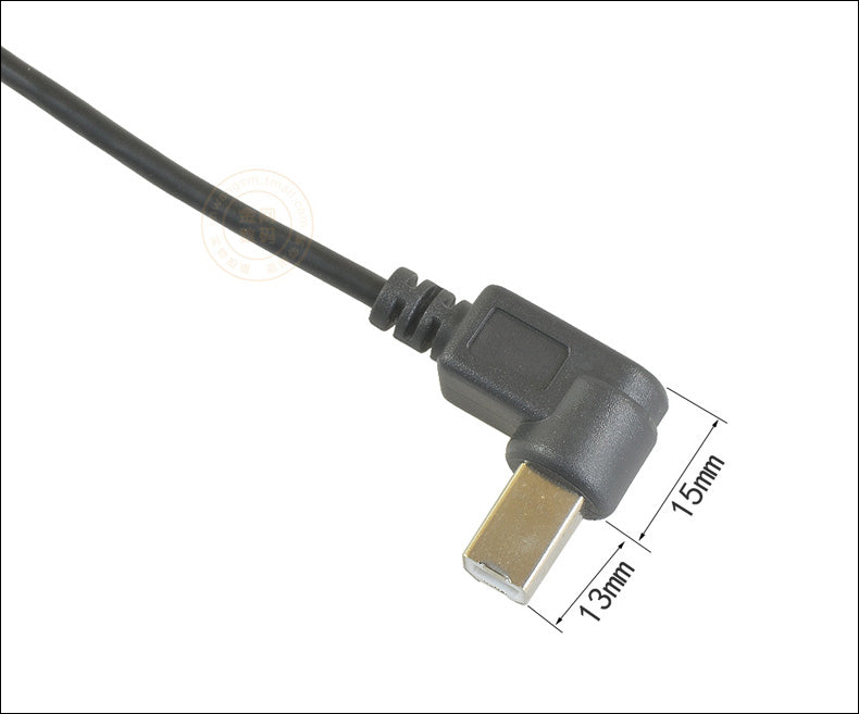 Sağ bucaqlı USB B tipli kişidən qadına sol və sağ 90 dərəcə dirsək printer skaneri uzadılması kvadrat port kişidən qadına USB-B kişidən B qadına sabit qulaq məlumat kabeli ilə