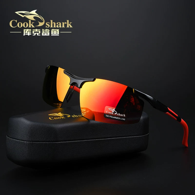 Cook Shark Günəş eynəkləri Kişi Polarizasiyalı Sürücü Güzgüləri Sürücülük Rəngli Günəş eynəkləri Anti-UV Xarici Eynəklər