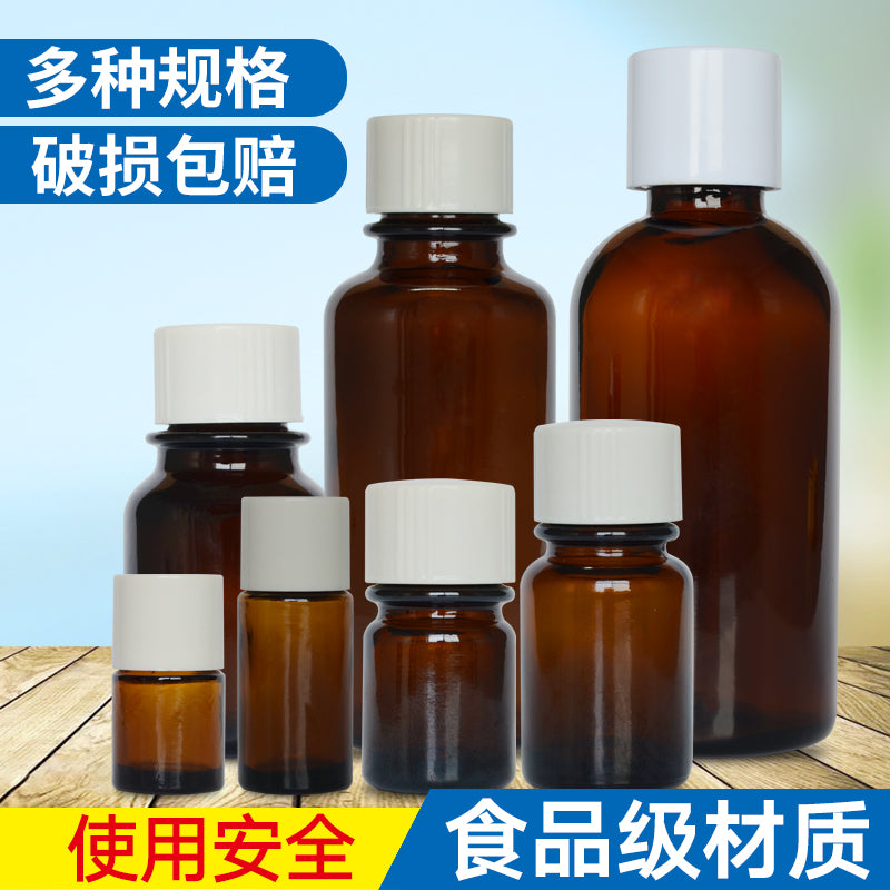 5ml qəhvəyi ləzzətli alt butulka şüşəsi 15ml ədviyyat 30ml şəffaf möhürlənmiş işığa davamlı boş şüşə 125ml zəng ağzı