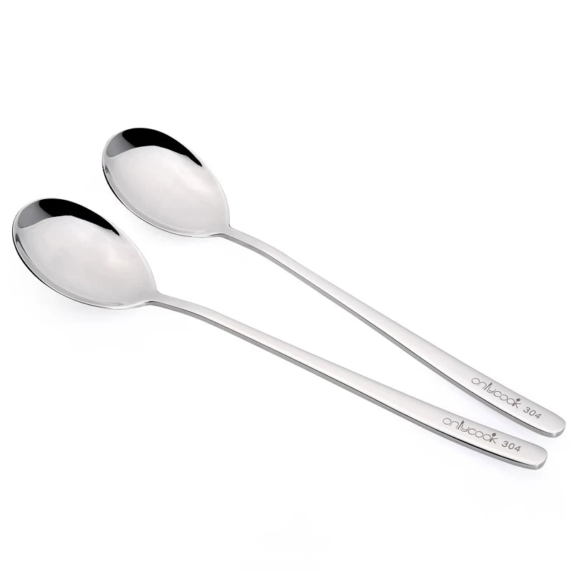 onlycook məişət 304 paslanmayan polad qaşıq qida dərəcəli qaşıq süfrə yaradıcı qaşıq uşaq düyü qaşığı