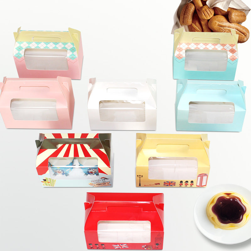 Tək 1/2/3/4/6/12 ədəd portativ pəncərə cupcake qutusu mus kəpək puding şüşəsi yumurta tart qablaşdırma qutusu