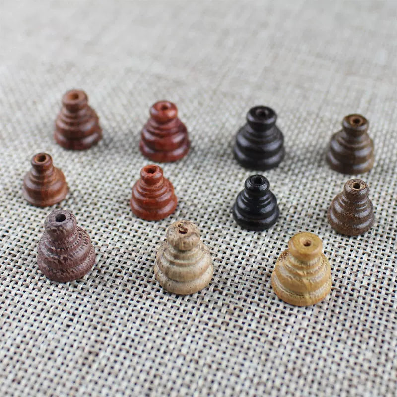Təbii səndəl ağacı Budda başı bərk ağac paqoda papaqları DIY bilərziklər Budda muncuqları zərgərlik aksesuarları kiçik badımcan başı qırmızı səndəl ağacı qara ağac