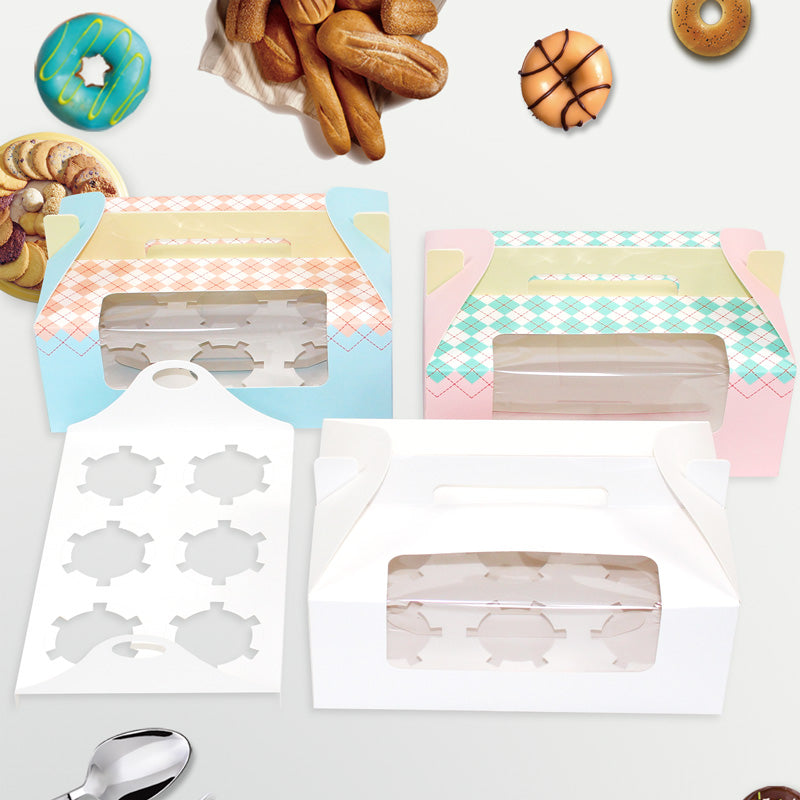 Tək 1/2/3/4/6/12 ədəd portativ pəncərə cupcake qutusu mus kəpək puding şüşəsi yumurta tart qablaşdırma qutusu