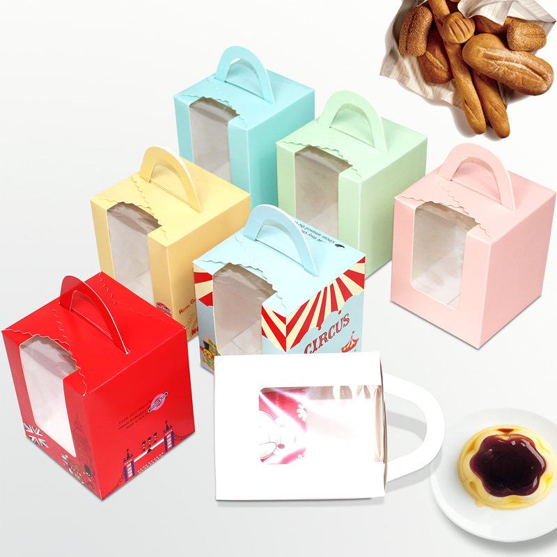 Tək 1/2/3/4/6/12 ədəd portativ pəncərə cupcake qutusu mus kəpək puding şüşəsi yumurta tart qablaşdırma qutusu
