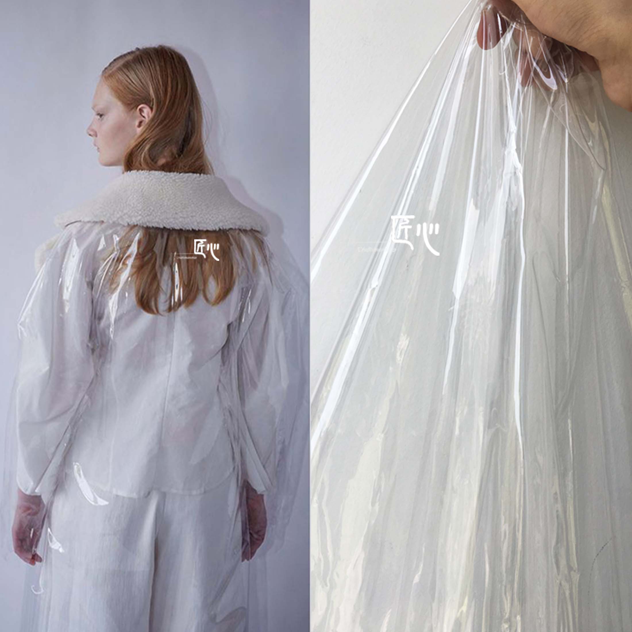 Tamamilə şəffaf tpu parça paltar palto filmi suya davamlı TPU plastik dizayner parça çantası şəffaf PVC