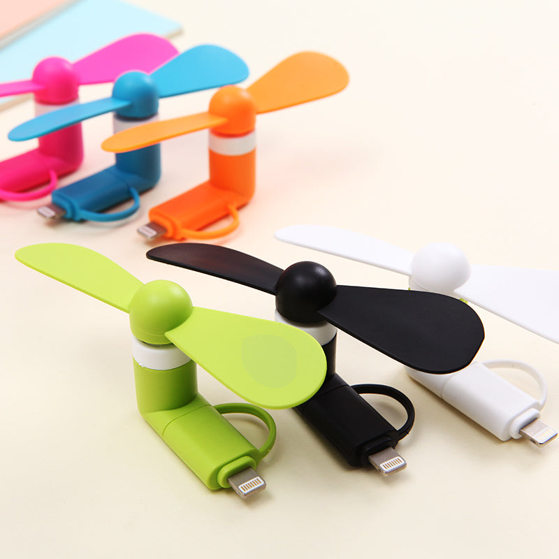 Cib telefonu kiçik ventilyator Mini USB fanatı Apple Samsung Android mobil telefonu ikisi birdə universal yüksək küləkli kiçik elektrik fanatı