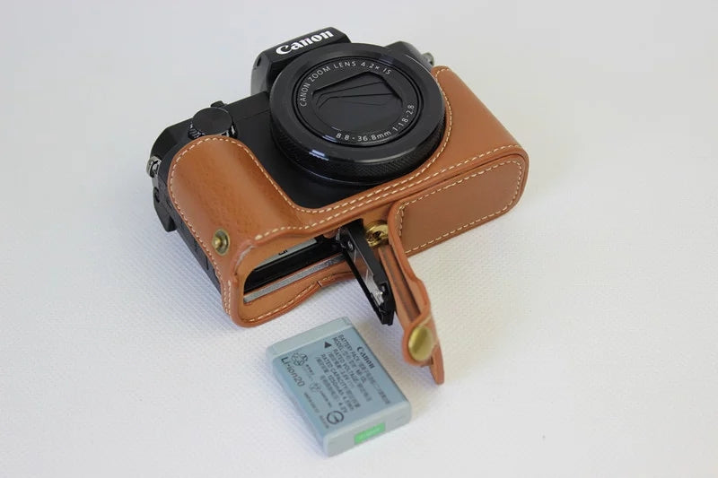 Canon G7XIII G5X2 kamera çantası yarım dəst G1X2 G7X2 G1X3 G7X3 baza dəri qutusu üçün uyğundur