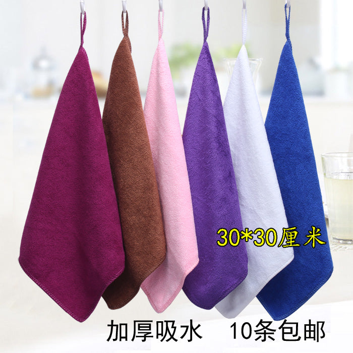 Kiçik kvadrat dəsmal asılan uşaq kiçik dəsmalı öz lanyardlı qalınlaşdırılmış uducu bez təmizləyici uşaq bağçası oteli