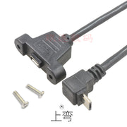 Dirsək Mikro USB uzatma kabeli vida deşik qulaqları ilə Mikro usb kişidən qadına uzatma yuxarı, aşağı, sol və sağ şarj kabellərini, avtomobil sürücülük qeydini, enerji təchizatı kabelini, naviqatorun mis nüvəsini düzəldə bilər