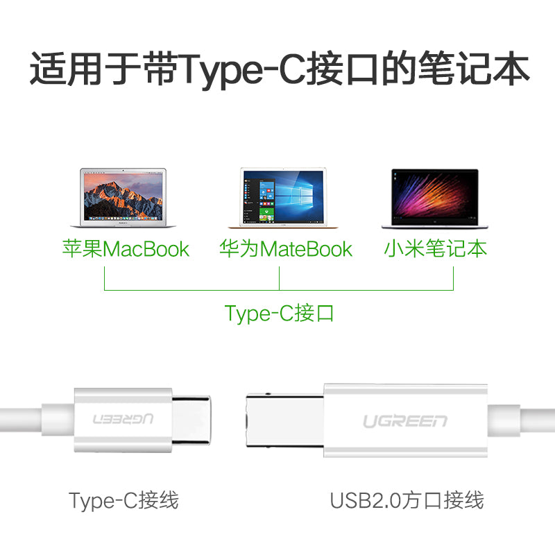 Greenlink type-c to usb kvadrat port çap kabeli printer məlumat kabelinə qoşulmuş yeni Apple mac Xiaomi Huawei matebook noutbuku üçün uyğundur usb-c port printer kabeli