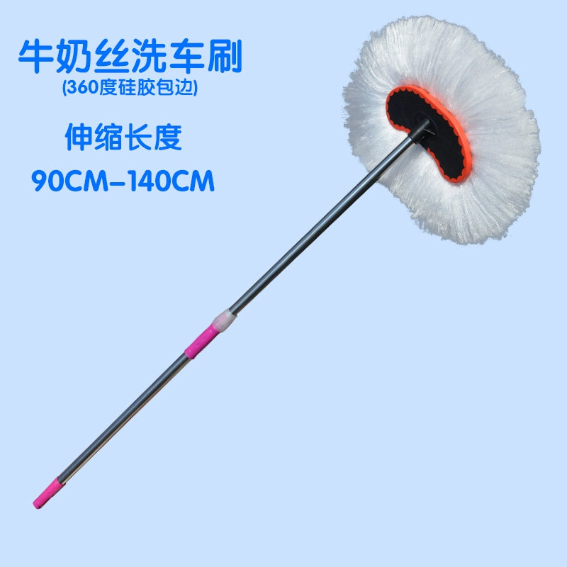 Avtomobil Yuma Fırçası Paslanmayan Polad Teleskopik Uzun Fırça Sahibi Uzun Saplı Avtomobil Su Fırçası Yumşaq Kürk Təmiz Pambıq Telli Avtomobil Yuma Mop Təmizləmə Xüsusi