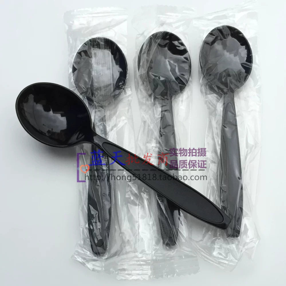 Qatılaşdırılmış birdəfəlik qaşıq, plastik şorba qaşığı, sıyıq qaşığı, desert qaşığı, fərdi qablaşdırılan ağ dəyirmi baş qaşıq, 100 ədəd
