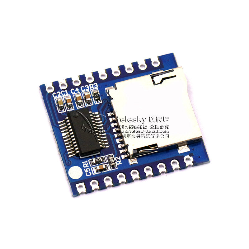 Serial port idarəetmə səs modulu, mikrokontroller IO nəzarəti, SD/TF kartı MP3 modulu, səs oxutma lövhəsi