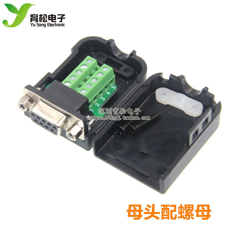 DB9 kişi və qadın lehimsiz serial kabel adapteri, qabıq 485 fişli rs232 COM adapter terminal bloku