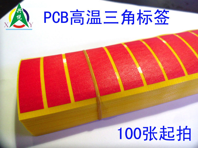 180 dərəcə yüksək temperatura davamlı üçbucaq etiketi yüksək temperatur maskalı lent qırmızı kiçik üçbucaqlı etiket PCB keyfiyyətə nəzarət nişanı 4 * 12mm