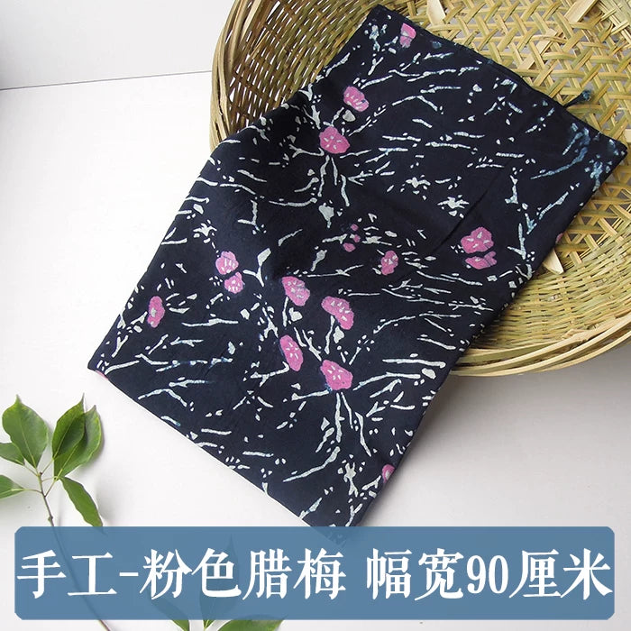 Wuzhen mavi çap parça əl istehsalı təmiz pambıq batik uşaq bağçası mavi çiçək mavi və ağ parça Çin etnik üslubunda süfrə pərdəsi