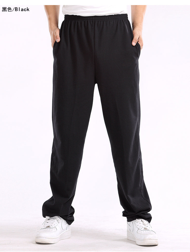 Kişi idman şalvarı, təmiz pambıq, yun astarlı, qalınlaşdırılmış, payız və qış gündəlik qaçış şalvarı, böyük ölçülü, fitnes idman şalvarı